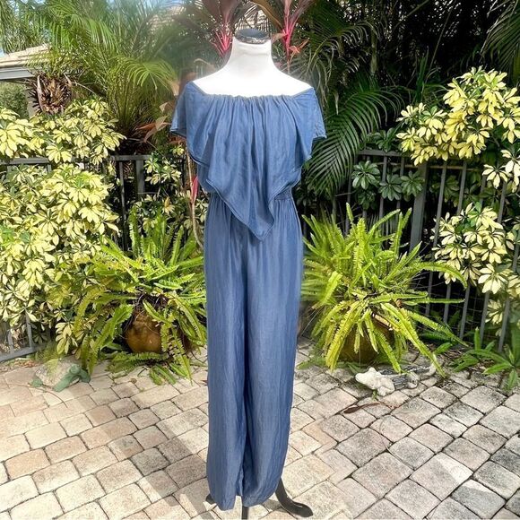 Halston Chambray Jumpsuit - Picture 2 of 11